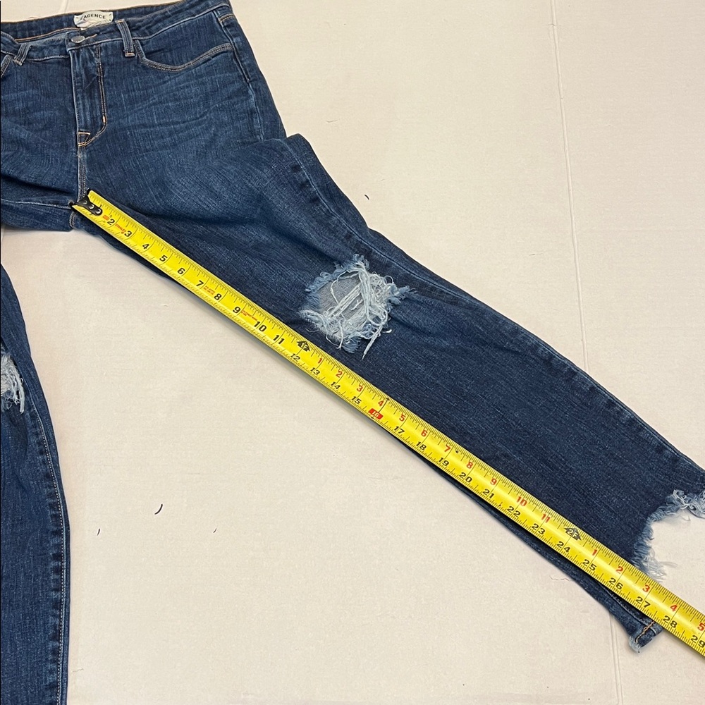 L’AGENCE ABIGAIL FRENCH SLIM RIPPED SKINNY JEANS SIZE 28 - Picture 11 of 16